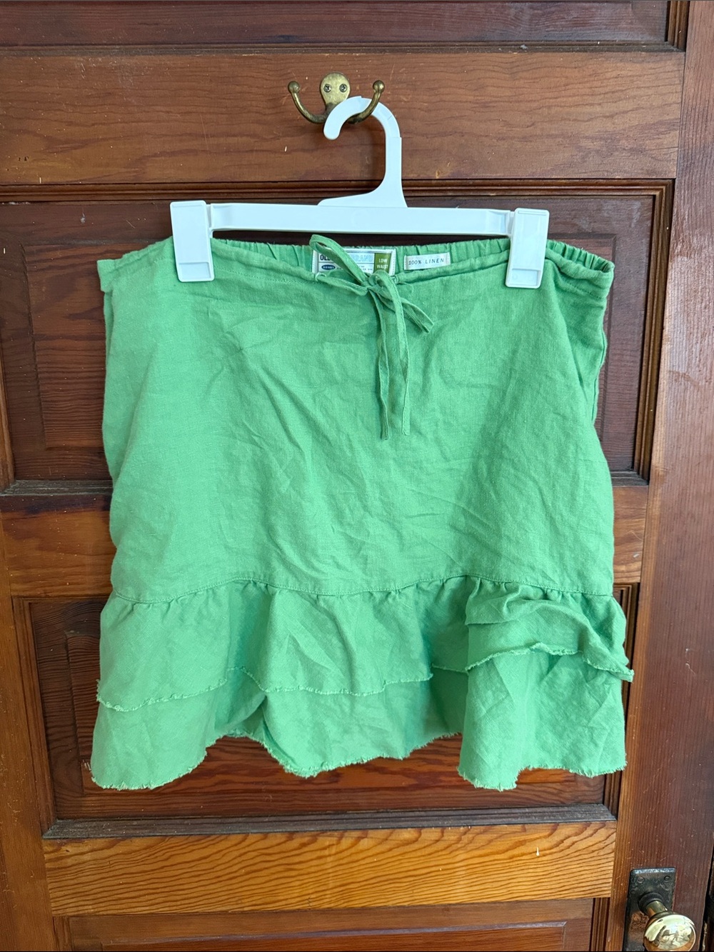 Old Navy Bright Green Ruffle-Hem Mini Skirt